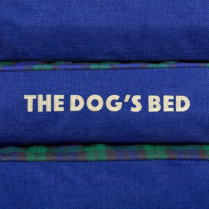 The Dog’s Bed Orthopedic Memory Foam Dog Bed with Bolsters, Oxford Fabric, Black Watch Tartan, Large